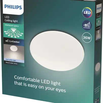 Plafonnier LED Philips Moire 36W 3800lm 4000K Ø460mm blanc 