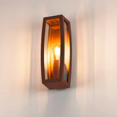Wandleuchte SLV MERIDIAN BOX, E27 20W IP54 rostfarben 