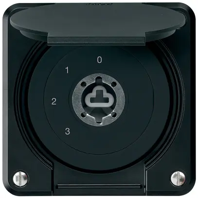 Interruttore a chiave INC robusto IP55 con copertura senza cilindro S5/1P nero 