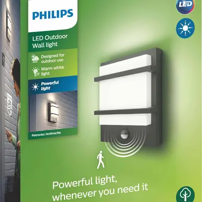 Applique LED Petronia PIR 12W 3000K 1200lm IP44, anthracite 