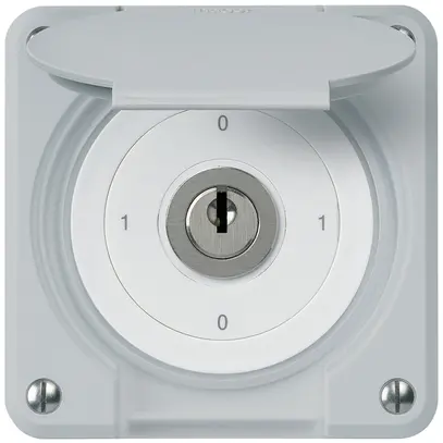Interrupteur à clé ENC robusto IP55 avec clapet S0/2P gris 
