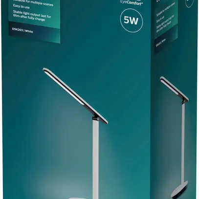 Lampada da tavolo LED Philips DSK203 5W 130lm 2700…5000K REG bianco USB tipo A 