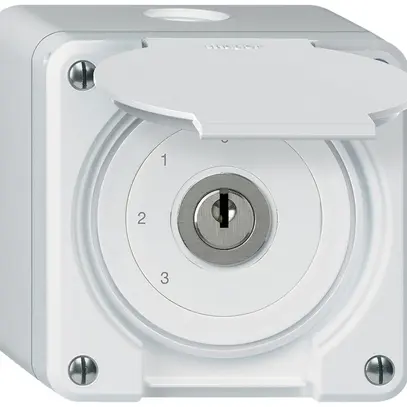 Interrupteur à clé AP avec clapet robusto IP55 S5/1P blanc 