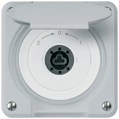 Contact pivotant à clé ENC robusto IP55 gris avec clapet sans cylindre invers. 