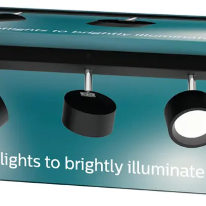 Spot LED Philips Bracia 16.5W 1650lm 2700K 110° 430×80.5mm nero 3×Spot 