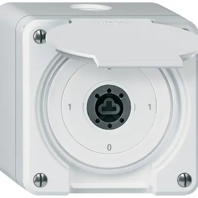 Interrupteur à clé AP robusto IP55 avec clapet sans cylindre S0/3P blanc 