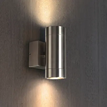 Lampada a muro SLV ASTINA STEEL, 2×GU10 35W IP44 acciaio pregiato 