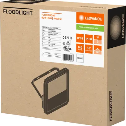 Proiettore LED LEDVANCE FLOODLIGHT100 69W 10000lm 840 IP66 100° 236×52 ne 