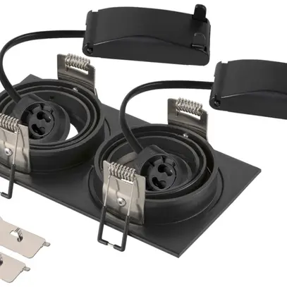 Spot INC SLV NEW TRIA GU10 2×10W 170×90mm noir 