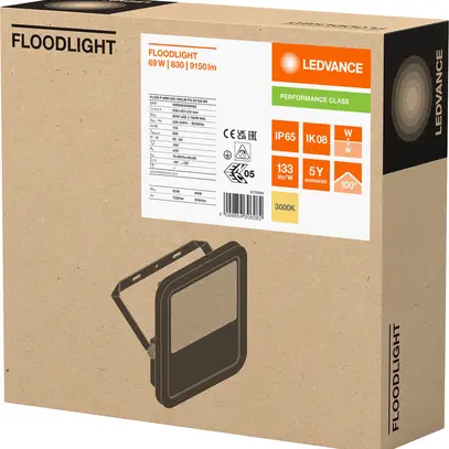 LED-Strahler LEDVANCE FLOODLIGHT100 69W 9150lm 830 IP66 100° 236×52 sz 