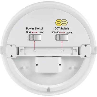 Plafonnier/applique LED VARIO 28 HF+secour.3h 3000/4000K 13/18W 1980lm Ø280 IP54 