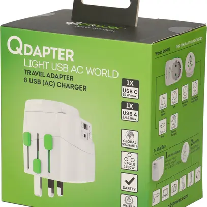 Spina d'adattazione MH q2power QDAPTER LIGHT USB AC WORLD 