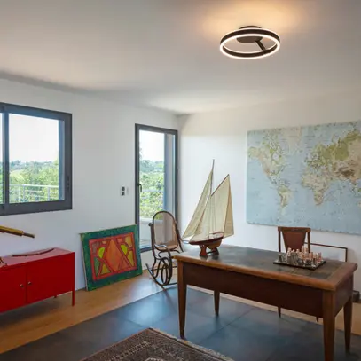 LED-Decken-/Wandleuchte SLV ONE 40 CW 14W 450lm 927/930 DALI Ø400 schwarz 