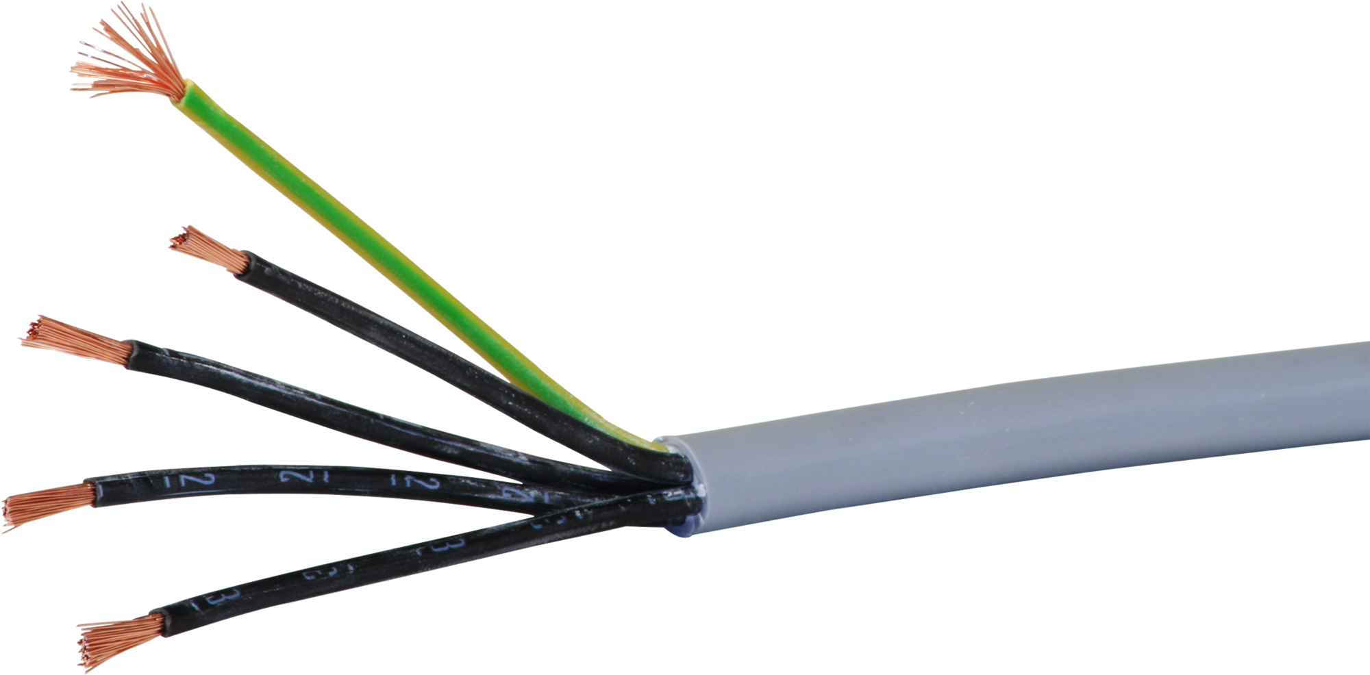 Câble de commande LiYY 5×2.5mm² numéroté gris