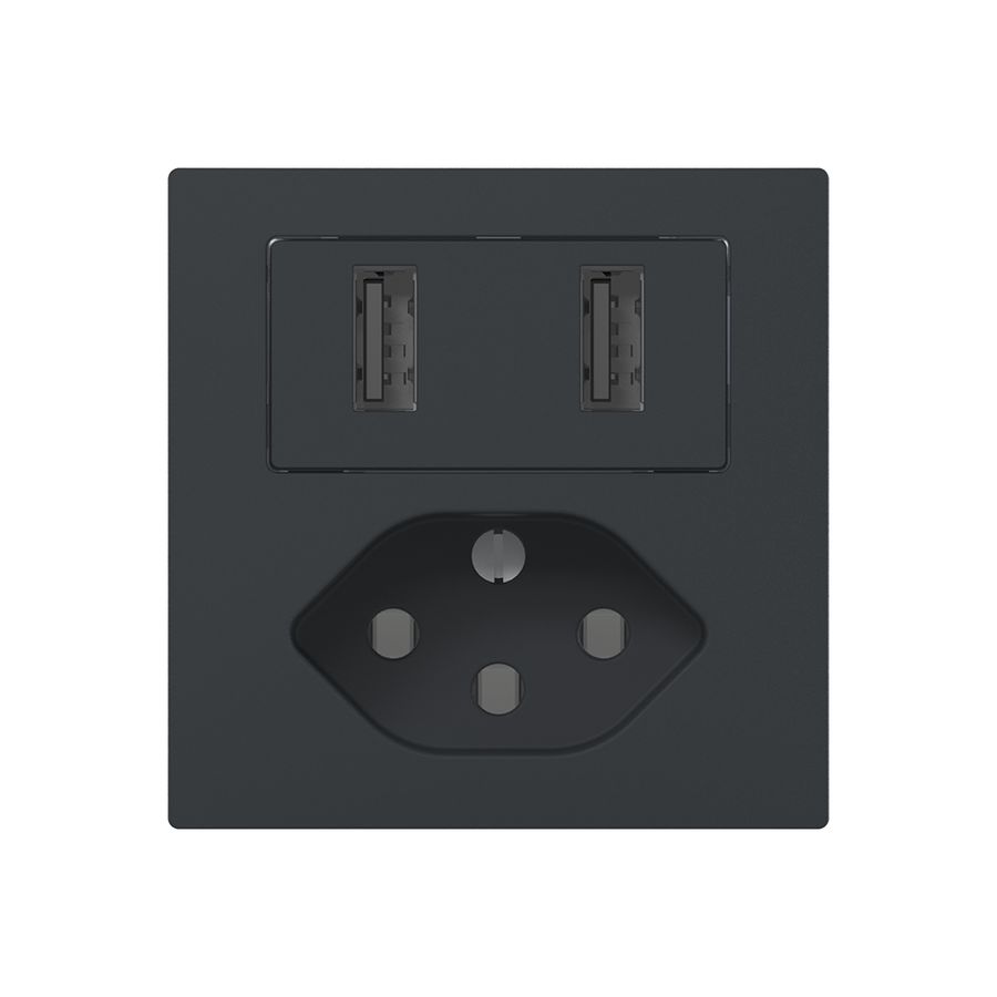 Prise de charge USB+T13 SIDUS E 240V max.2400mA anthracite