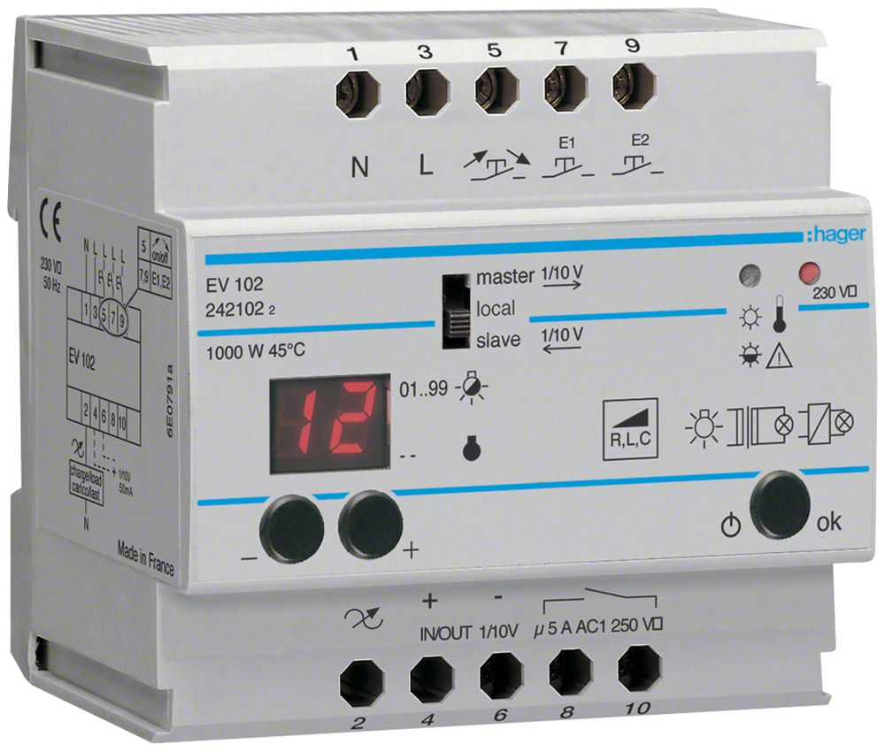 Televariatore universale INS Hager 0...1000W nero