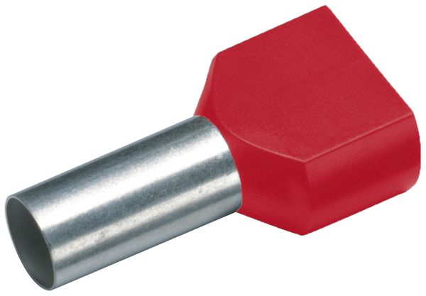 Zwillings-Aderendhülse Cimco 1mm² 10×17mm Kupfer PP rot