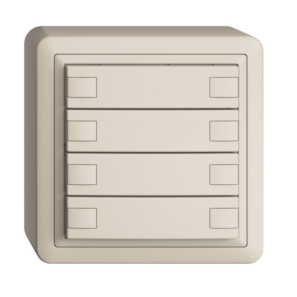 Poussoir KNX RGB AP EDUE, 250mW, s.LED, 4×poussoir, comm.2×touches, crema