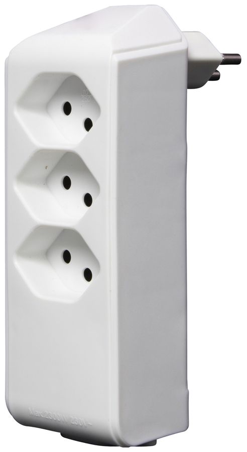 Abzweigstecker cleverLINE 3+1×T13 300° mit Aufhänger weiss