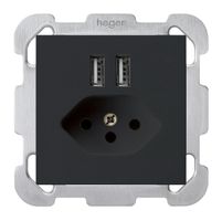 Presa INC 2×USB & T13 kallysto B 2400mA nero