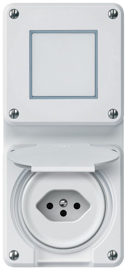 UP-Kombination robusto Wechselschalter Steckdose 1×T13 86×146mm weiss
