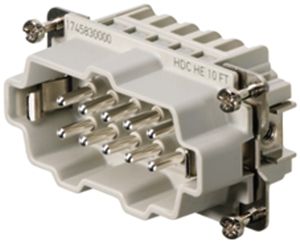 Insert mâle Weidmüller HDC HE 500V 16A 10L à ressort grd.4