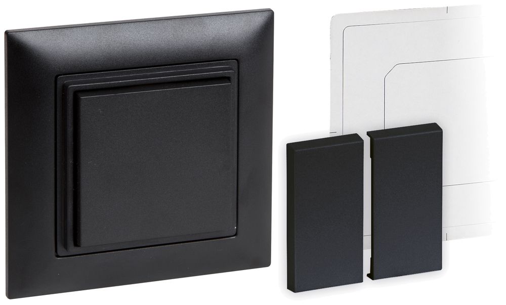 RF-Wandsender AWAG 4-Kanal, Bluetooth, NFC, EnOcean, batterielos, schwarz