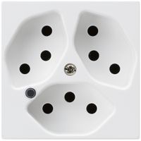 Steckdose Hager kallysto 3×T13 beleuchtet A ultraweiss