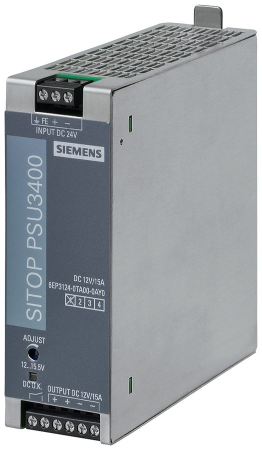 Stromversorgung Siemens SITOP, IN: 24VDC, OUT: 12VDC/15A