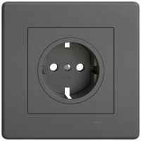 Abdeckset EDIZIO.liv für SCHUKO 96×96mm dunkelgrau