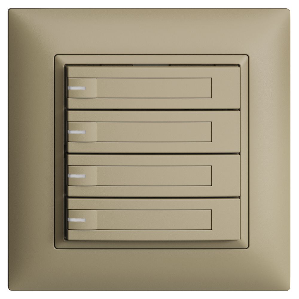 UP-KNX-Taster RGB EDUE FMI, 250mW, m.RGB-LED, m.Papier., 4×Taste, 1×Tastenb., sa