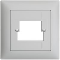 Frontset EDIZIOdue hellgrau 88×88mm 2×TT 2×RJ45