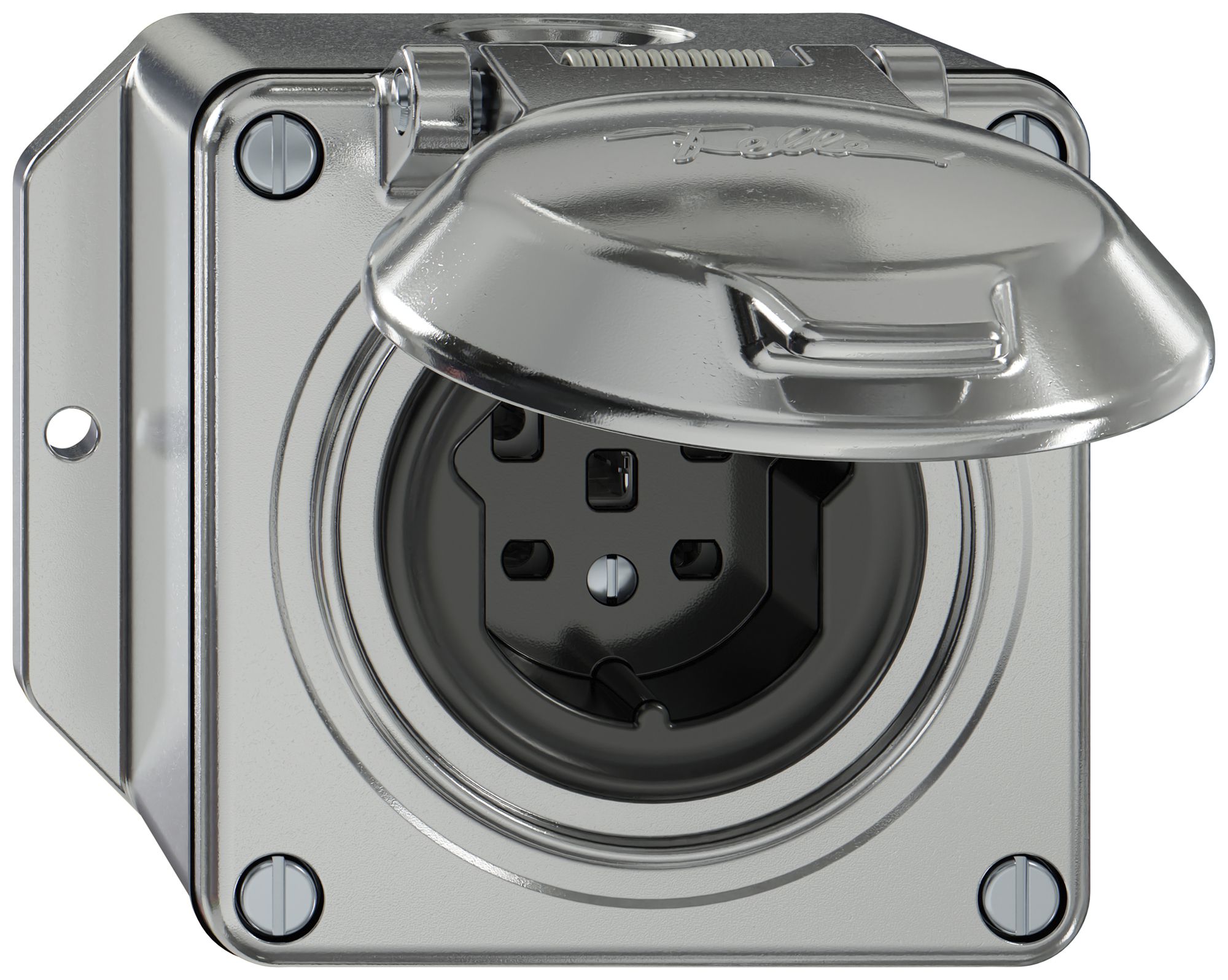 Prise AP ELEMENT SNAPFIX® 1×type 25 16A 440V avec clapet IP20 alu