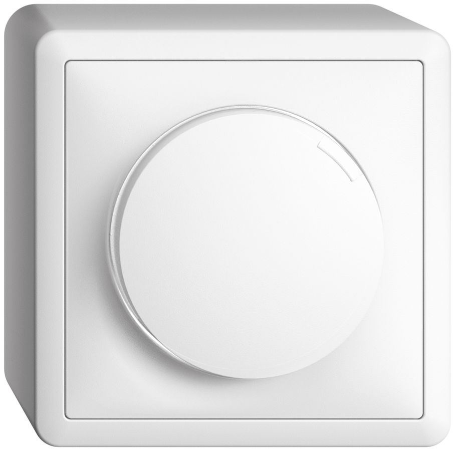 AP-Drehdimmer EDIZIOdue 20…600W beleuchtbar Phasenabschnitt weiss