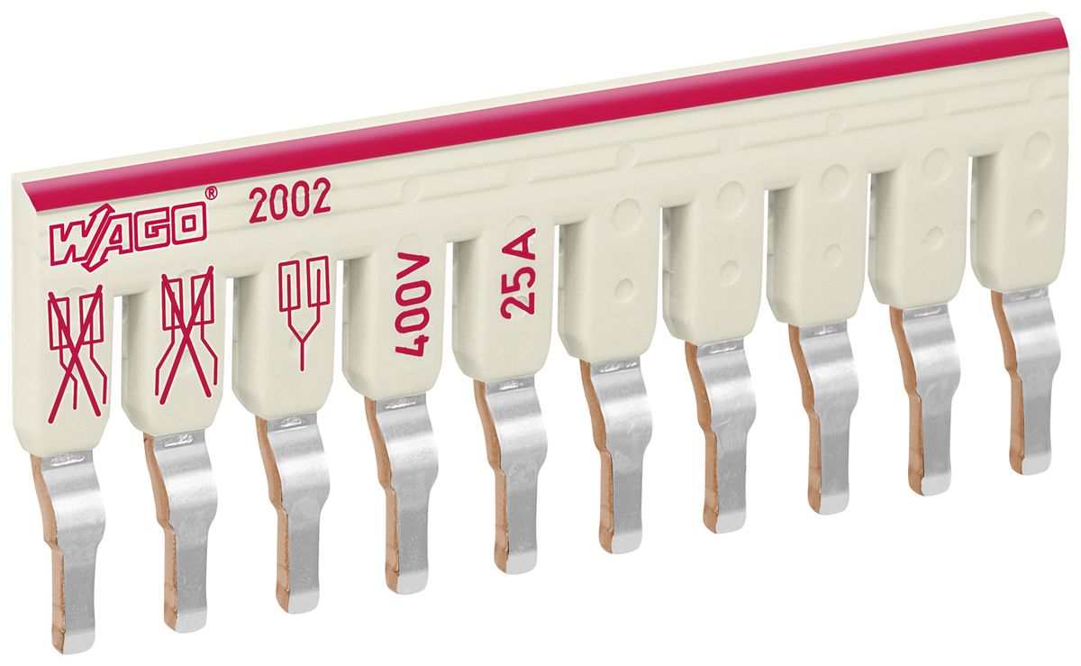 Schachtel-Brücke WAGO 1…10 25A 400V 6kV isoliert 50.8mm grau