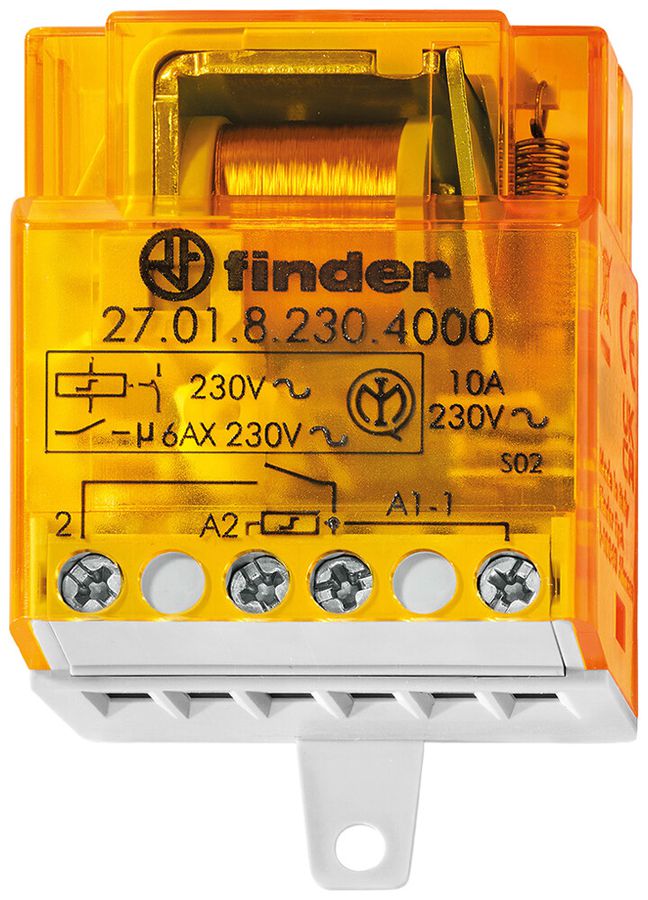 Teleruttore FINDER 27.01 230VAC 1NO 10A/230VAC AgSnO2