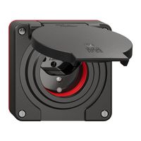 Steckdose NEVO N.CO 1×T13, IP55 gemäss SN 441011, m.roter Dichtung, m.LED, sz