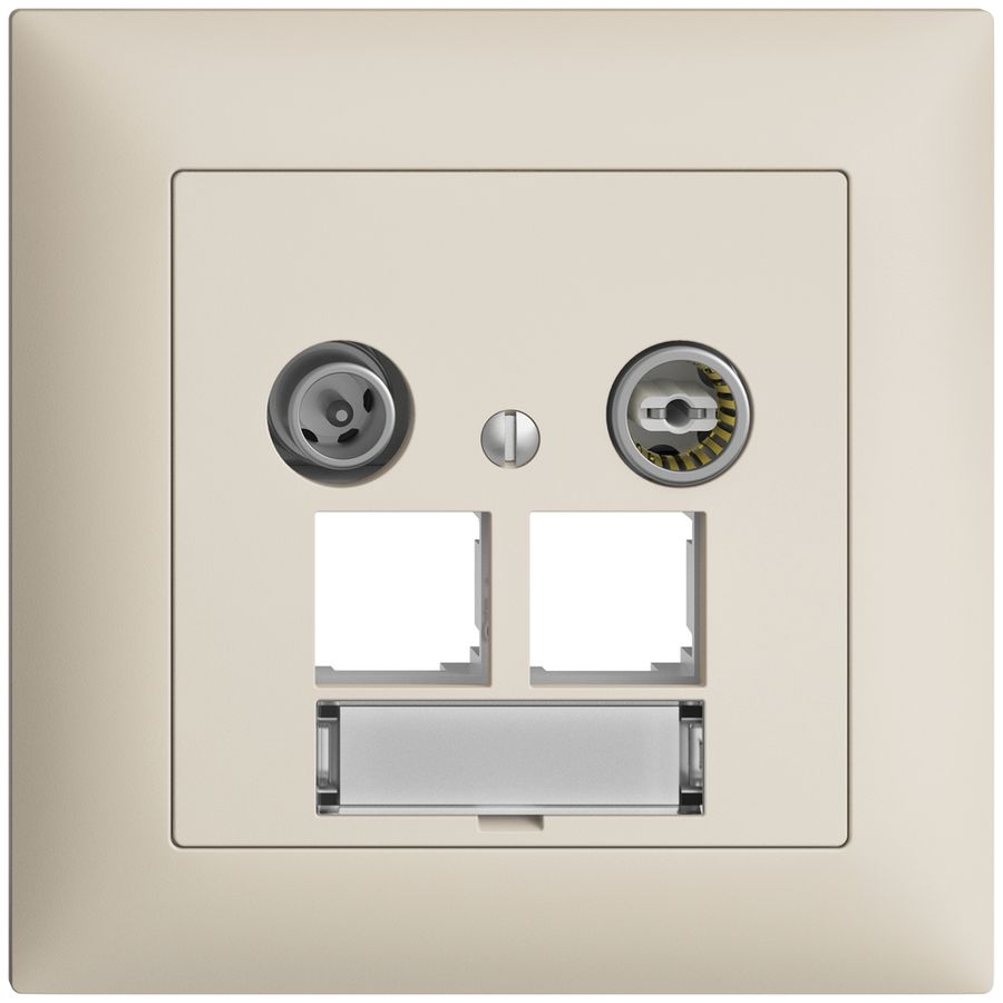 Prise multimédia ENC EDIZIOdue FMI EASYNET 4dB, p.2×RJ45 S-One, crema