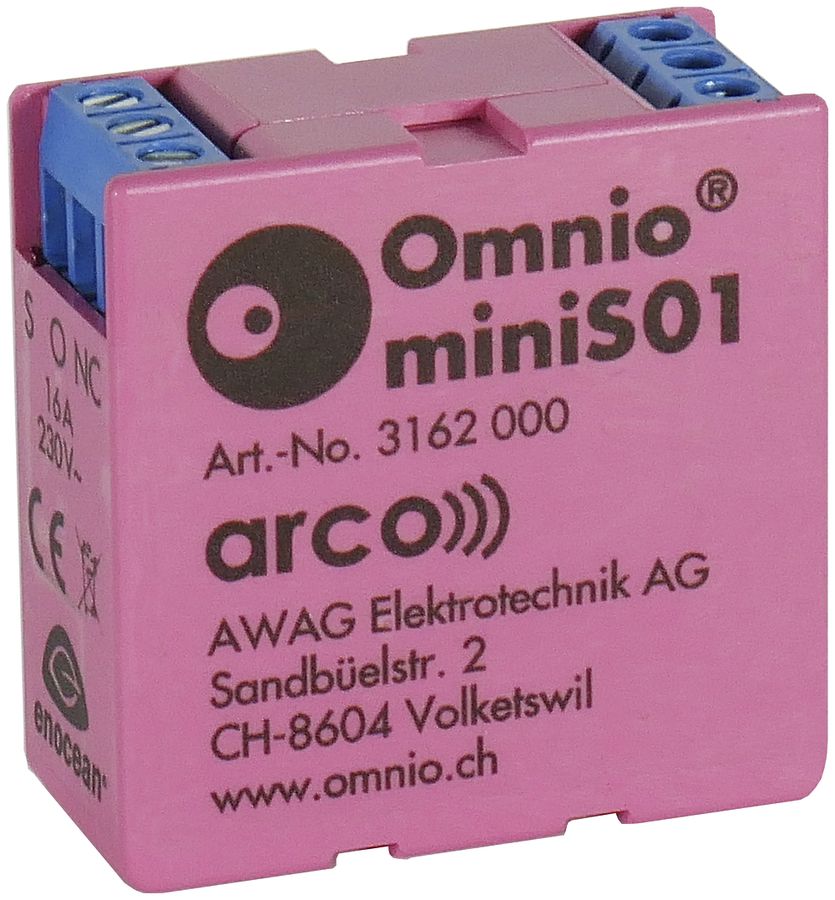 EB-RF-Schaltaktor Omnio miniS01, 1-Kanal 16A/230VAC, EnOcean