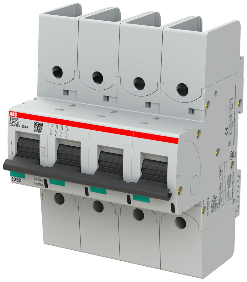 Leitungsschutzschalter ABB S804P-C100-R 4P 400V C-100A 50kA 6TE
