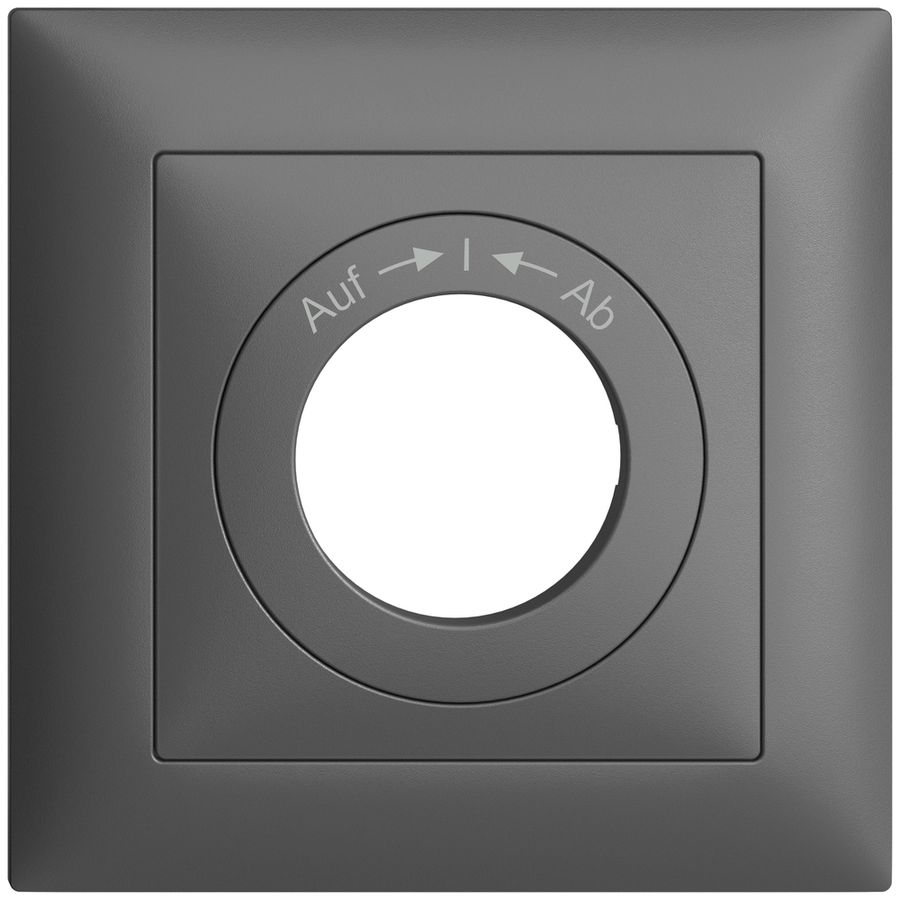 Frontset EDIZIOdue Auf->I<-Ab dunkelgrau 88×88mm für Schwenktaster