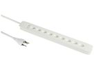 Steckdosenleiste PRINCIPIO 9×Typ 13 horizontal Kabel 2m Schalter weiss