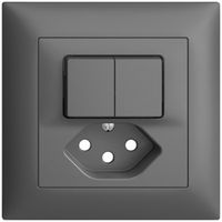 Frontset EDIZIOdue dunkelgrau 88×88mm T13