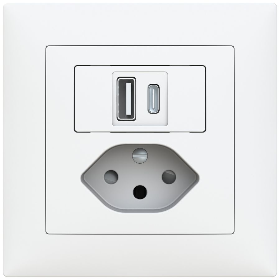 Prise de charge USB ENC ABB Sidus 1×USB-A 1×USB-C + T13 3000mA OUT:5V bc