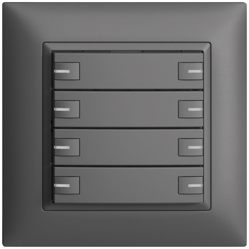 UP-Taster KNX 8-fach EDIZIOdue dunkelgrau RGB mit LED