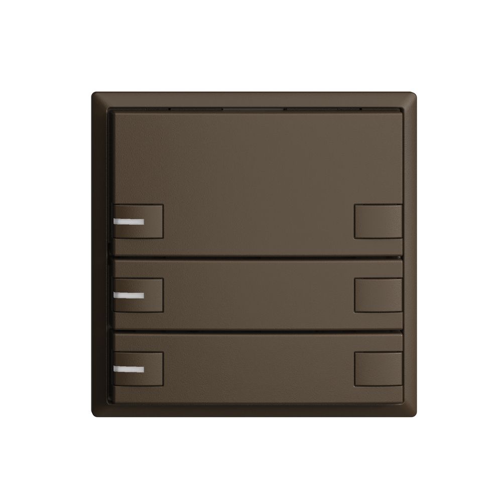 KNX-Taster RGB EDUE, 250mW, m.RGB-LED, 3×Taste, 2×Tastenb., cof