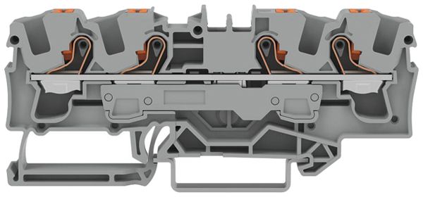 Borne de passage joignable WAGO TOPJOB S 6mm² 41A 800V Push-in 4×1 DIN35 bl