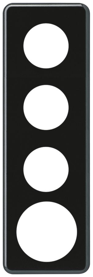 Placca di copertura basico 1×4/3×43+1×58 nero