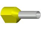 Zwillings-Aderendhülse isoliert 2×6mm² L=14 mm Typ DIN gelb
