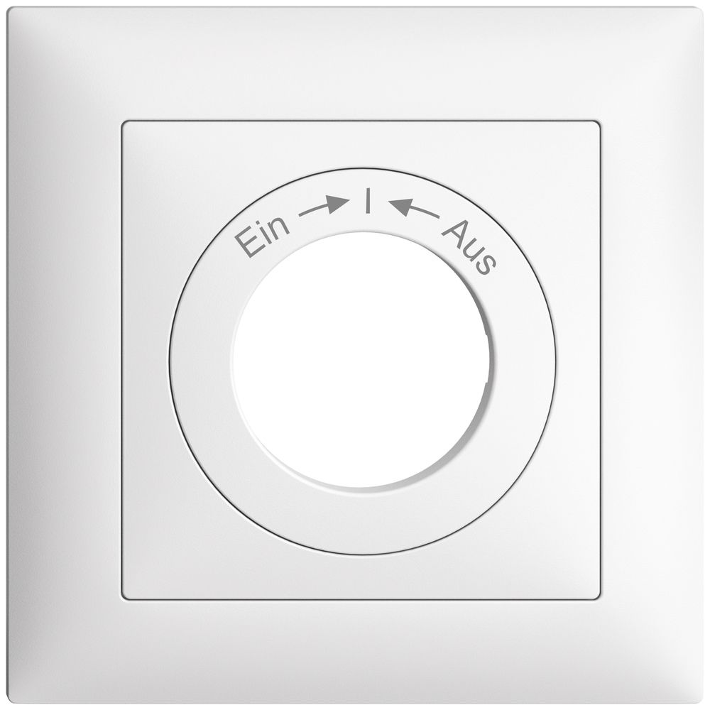 Kit frontal EDIZIOdue Ein->I<-Aus blanc 88×88mm pour contact pivotant